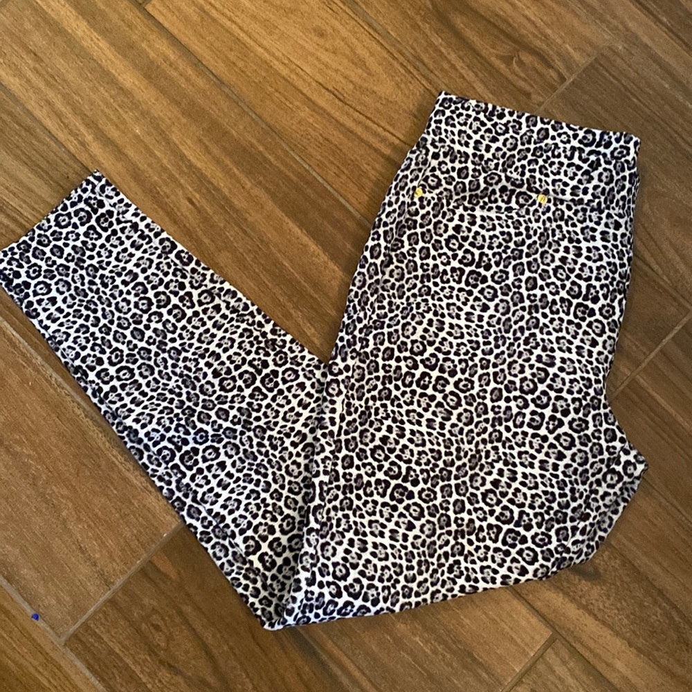 Michael Kors leopard black and white pull on pant